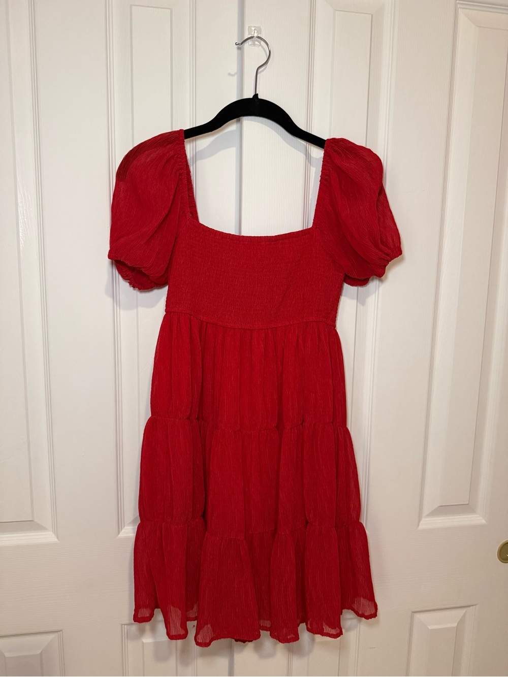 Altar'd State Marianne Tiered Mini Dress in Red - Picture 2 of 4